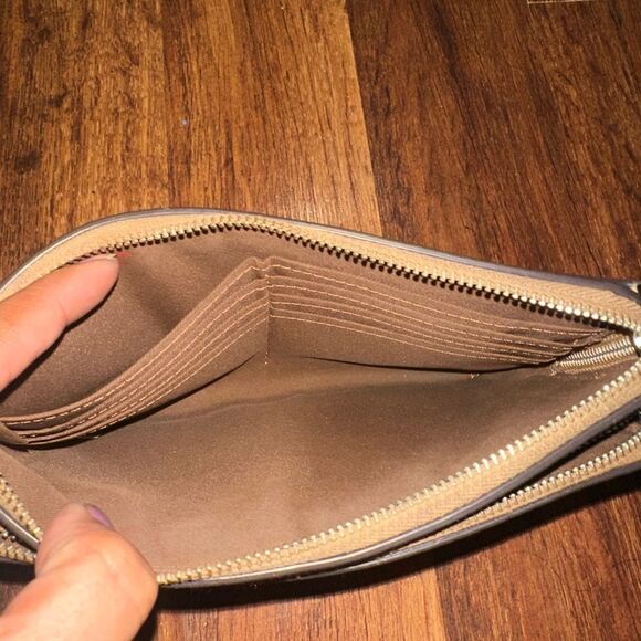 Coach Beige Leather Wristlet - Picture 7 of 8